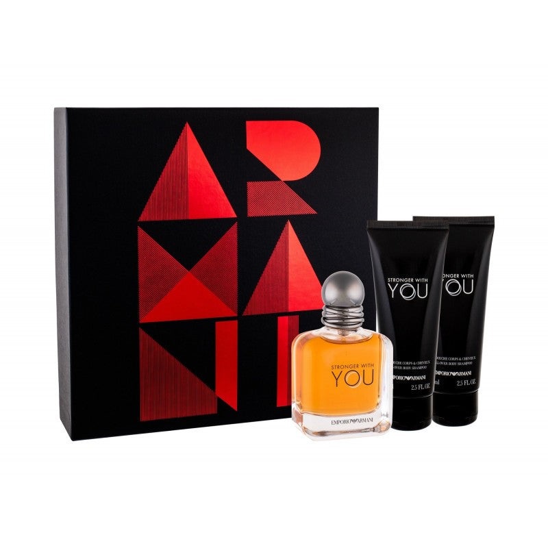 Emporio Armani Stronger With You Gift Set – 50ML EDT Spray + 2 X 75ML Shower Gel (Men)