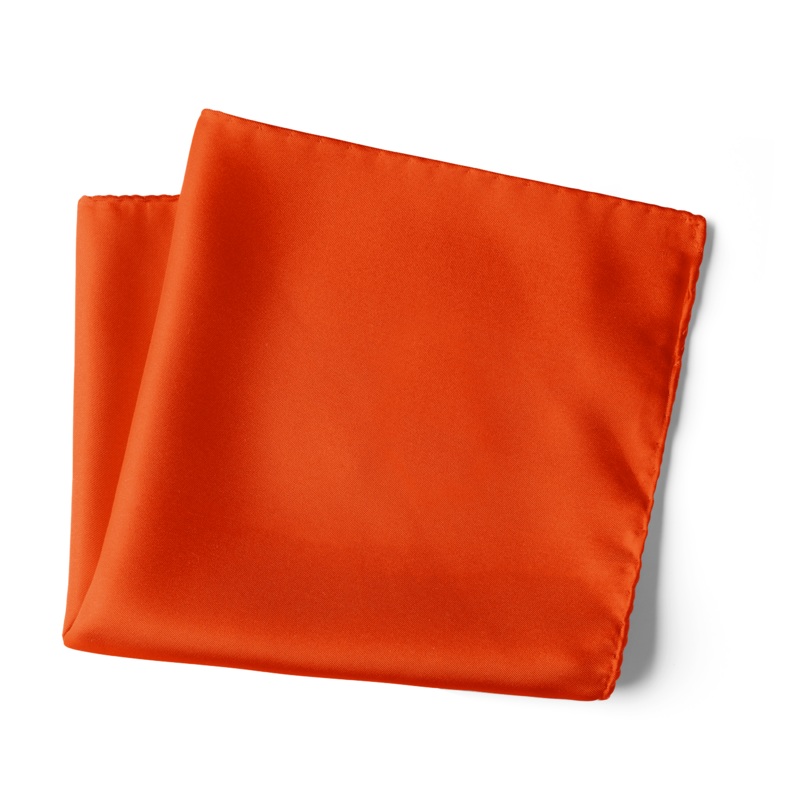 Chokore Spicy Orange Pure Silk Pocket Square, from the Solids Line 13.513.5