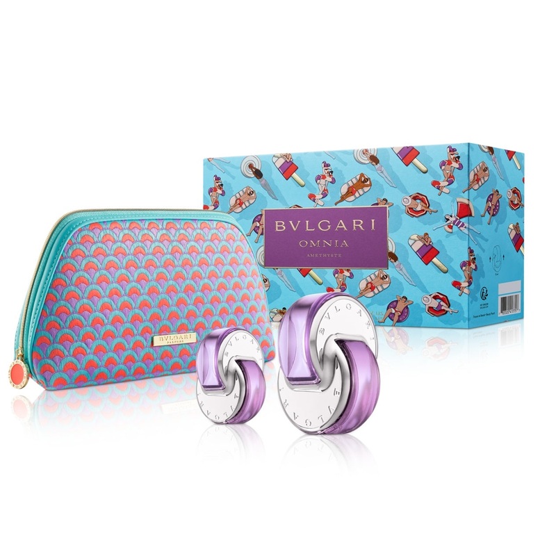 Bvlgari Omnia Amethyste 3PCS Gift Set – 65ML EDT Spray + 15ML EDT Spray + Beauty Pouch (Women)