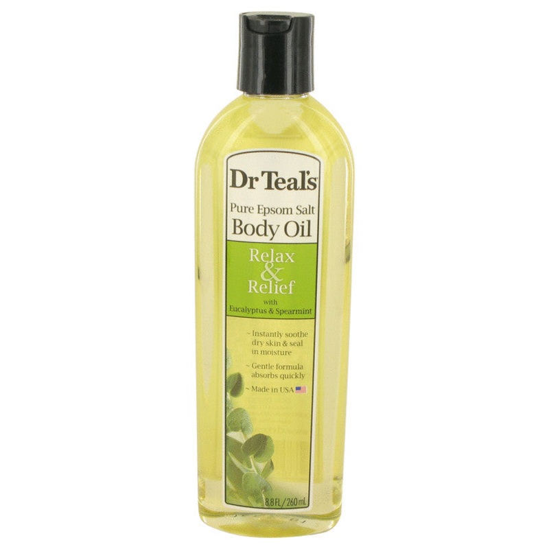 Dr Teal’s Bath Additive Eucalyptus Oil by Dr Teal’s For Women Pure Epson Salt Body Oil Relax & Relief with Eucalyptus & Spearmint 8.8 oz