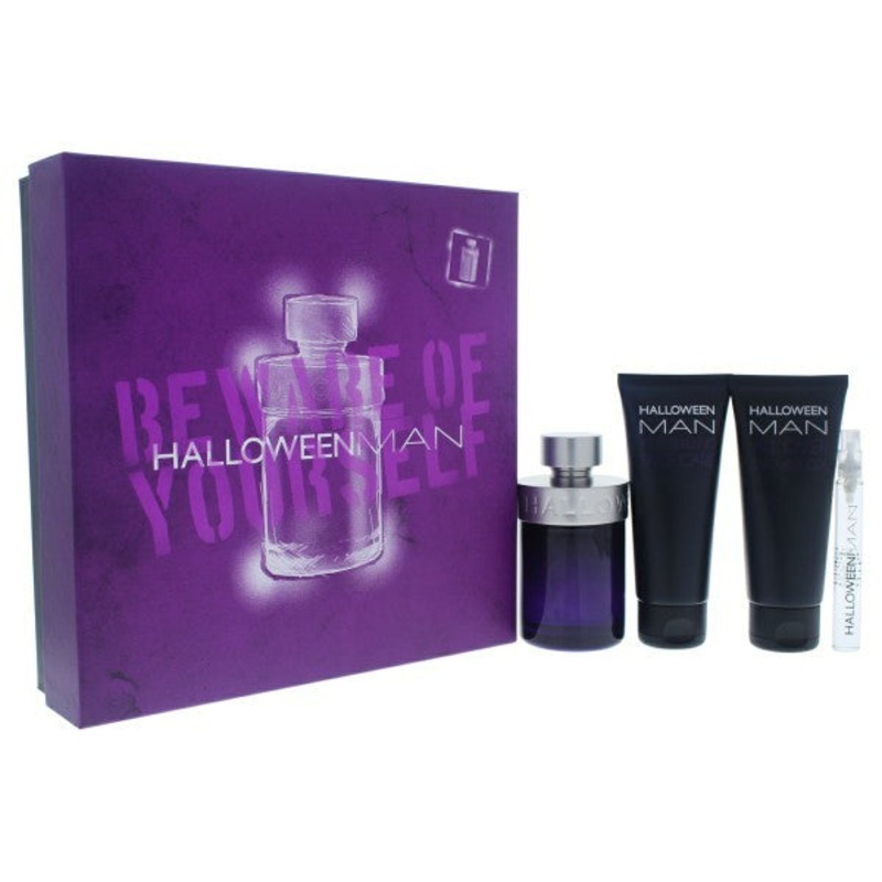 Halloween Man Gift Set by Halloween 4 Piece Gift Set: 4.2 Oz Eau De Toilette Spray + 3.4 Oz Shower Gel + 3.4 Oz Body Cream + 0.34 Oz Mini Edt. For Men