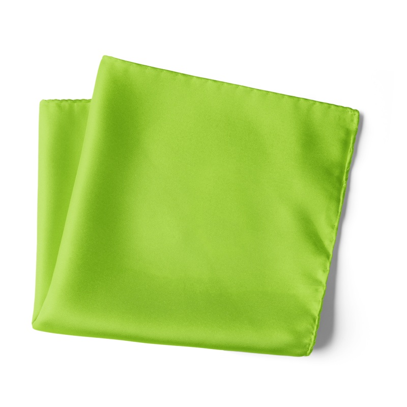 Chokore Bright Green Pure Silk Pocket Square, from the Solids Line 13.513.5