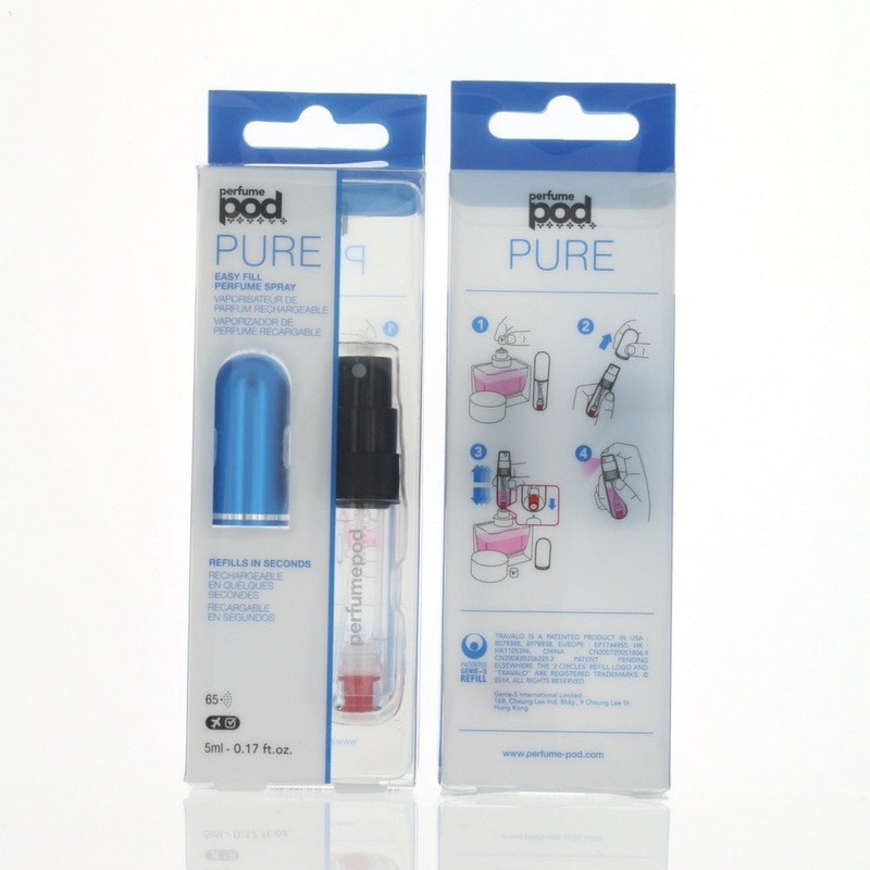 Perfume Pod Pure Blue By Travalo Fragrance 0.17 Oz Refillable Spray For Unisex – Box
