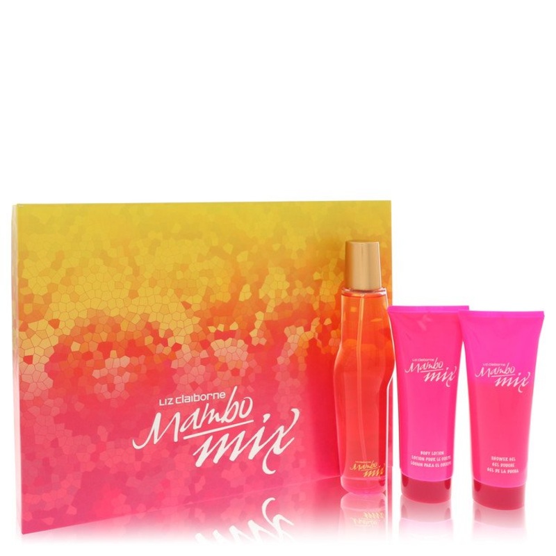 Mambo Mix by Liz Claiborne For Women Gift Set — 3.4 oz Eau De Parfum Spray + 3.4 oz Body Lotion + 3.4 oz Shower Gel