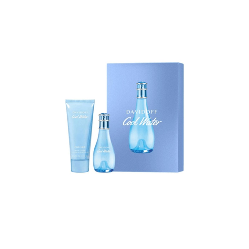 Davidoff Cool Water Woman Eau de Toilette Women’s Gift Set Spray (30ml) with Body Lotion