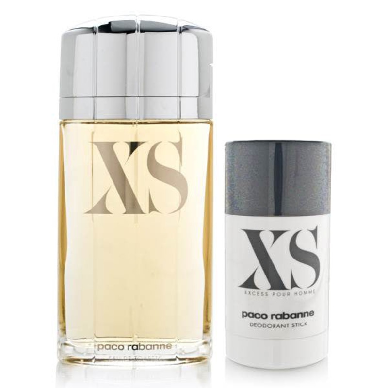 XS Gift Set by Paco Rabanne 2 Piece Gift Set: 3.4 Oz Eau De Toilette Spray + 2.5 Oz Deodorant Stick. For Men