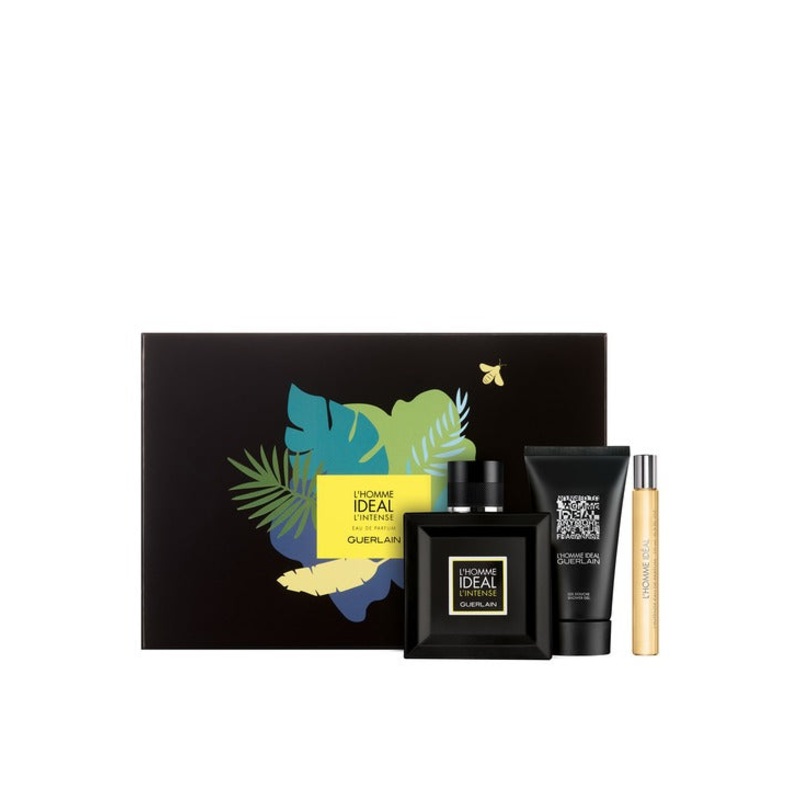 Guerlain L’Homme Ideal Intense Gift Set for Men (3.3 oz Eau de Toilette + 0.3 oz Travel Spray + 2.5 oz Gel Douche)