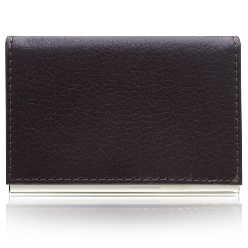 Aeropen Card Case ( Brown Leather / Metal ) Model No. CC-36BRN