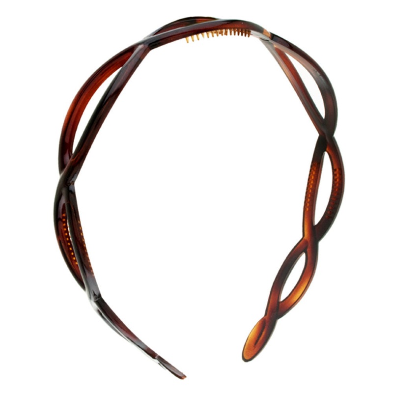 Mia Acrylic Headbands Model No. 01501 – Brown with Loops