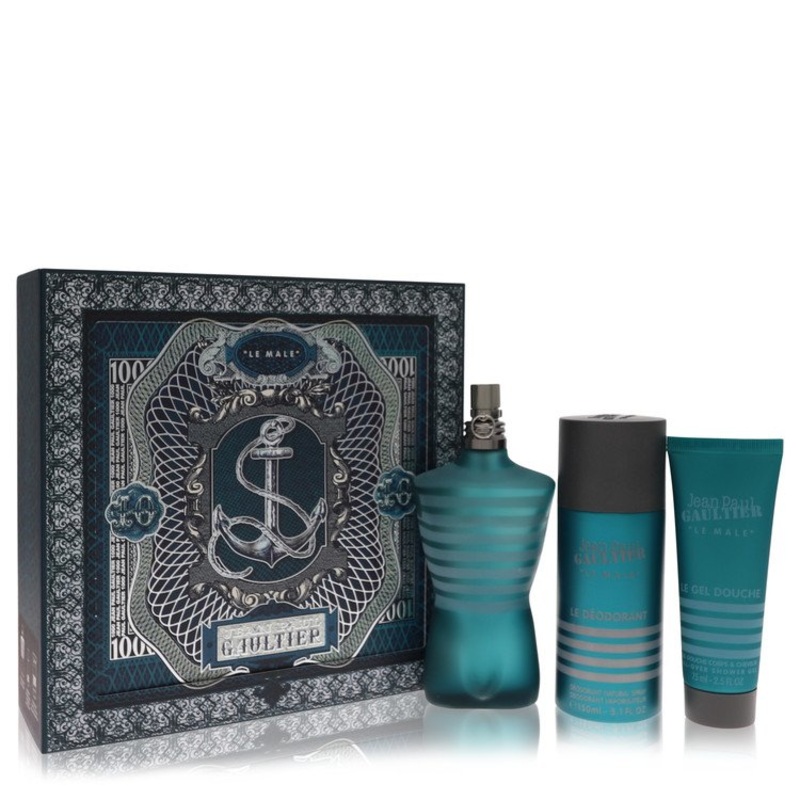 Jean Paul Gaultier by Jean Paul Gaultier For Men Deodorant Gift Set — 4.2 oz Eau De Toilette Spray + 5.1 oz Deodorant Spray + 2.5 oz Shower Gel