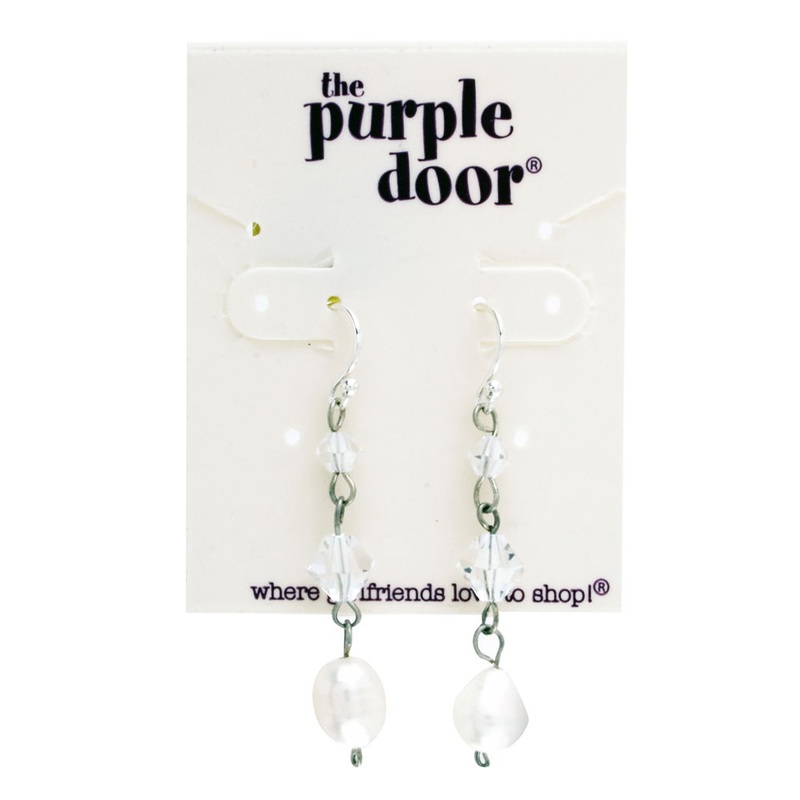 The Purple Door The Susie Dangle Earrings PDN-58-J White