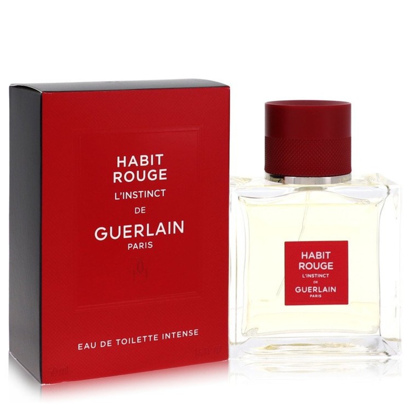 Habit Rouge L’instinct by Guerlain For Men Eau De Toilette Intense Spray 1.6 oz