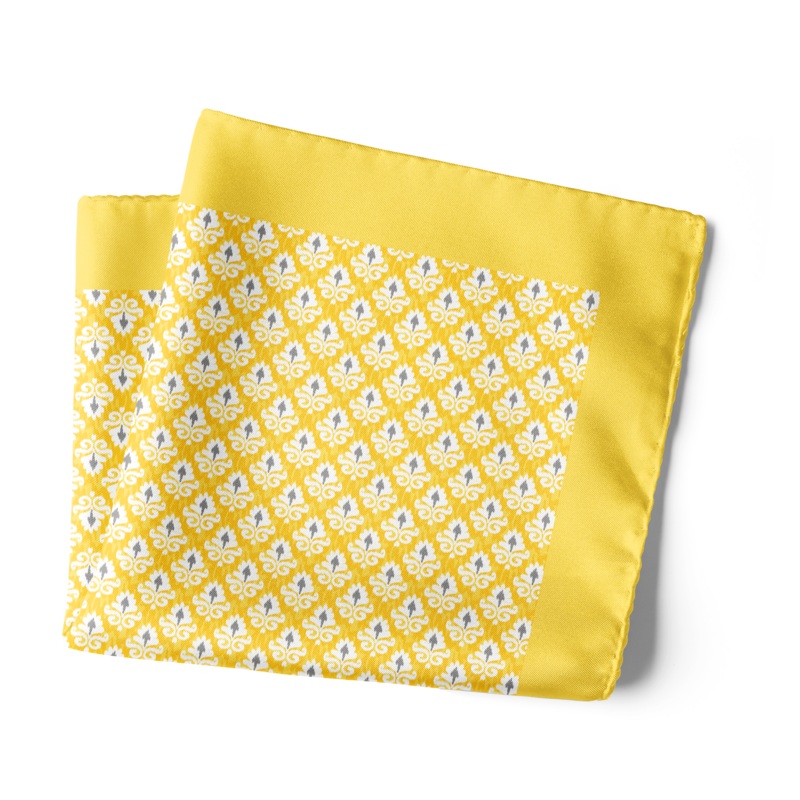 Chokore Yellow Silk Pocket Square – Indian At Heart line
