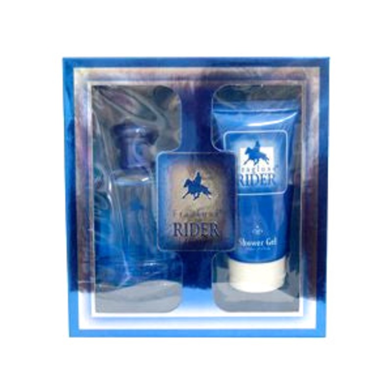 Rider Gift Set by Fragluxe 2 Piece Gift Set: 3.34 Oz Eau De Toilette Spray + 4.3 Oz Showe Gel. For Men