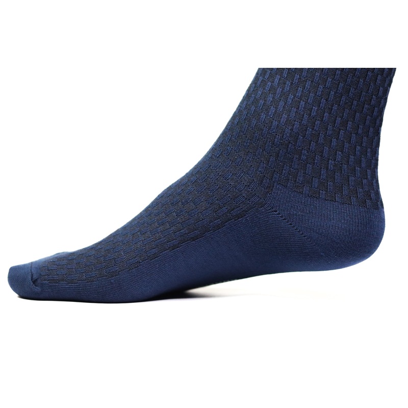 Chokore Navy Blue Double Needle Bamboo Socks