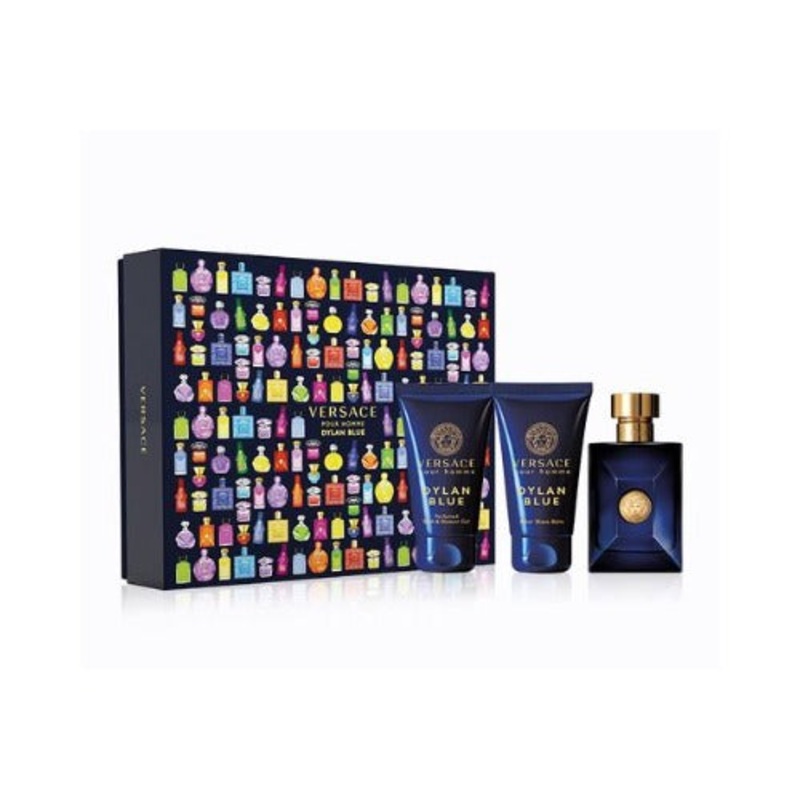Versace Pour Homme Dylan Blue Eau De Toilette For Men 3 Piece Gift Set 50ML