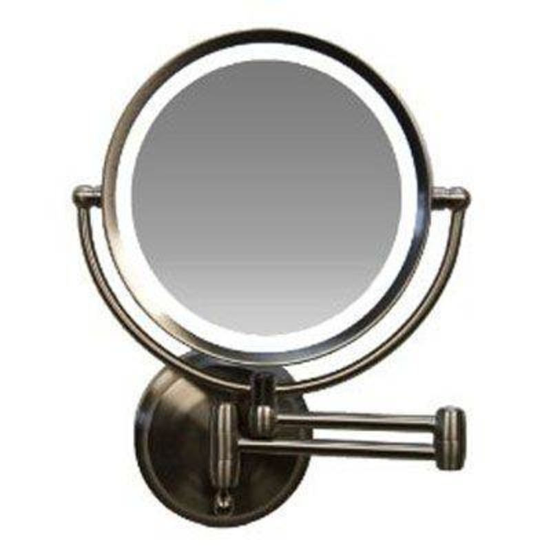 Zadro Bright LED Lighted Luminous Wall Mount Mirror (1X/10X) Model No. LEDW410 (Satin Nickel)