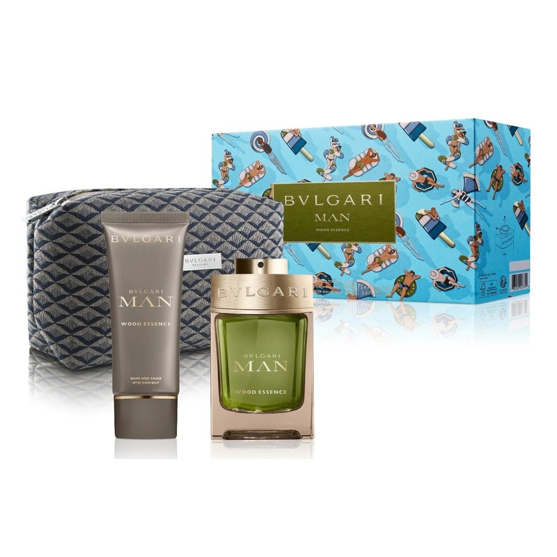 Bvlgari Man Wood Essence 3PCS Gift Set – 100ML EDP Spray + 100ML After Shave Balm + Pouch (Men)