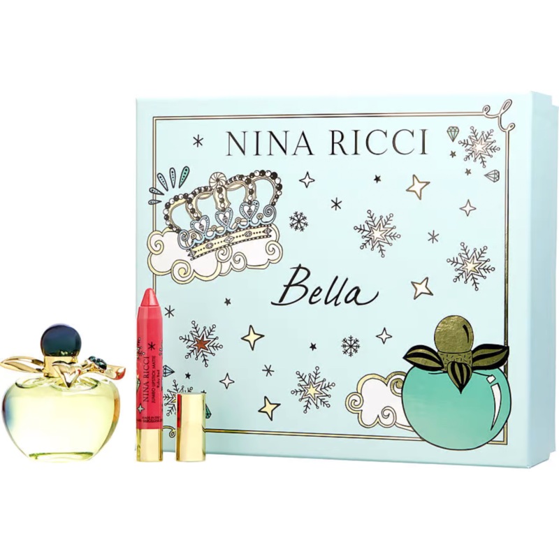 Nina Ricci Bella 2PCS Gift Set – 80ML EDT Spray + 2.5 Gram Lipstick (Women)