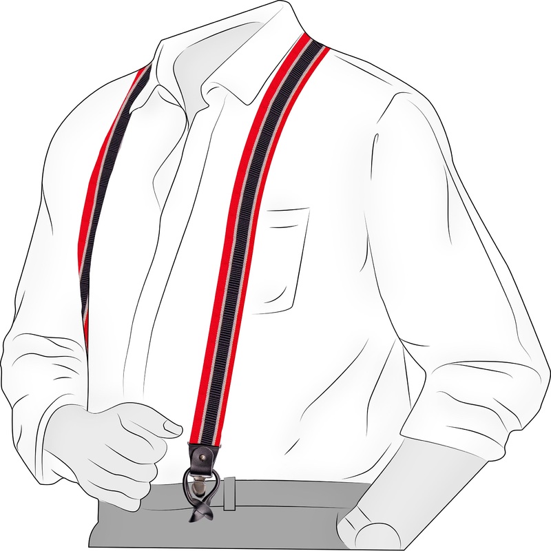 Chokore Y-shaped Convertible Suspenders (Navy Blue&Red)