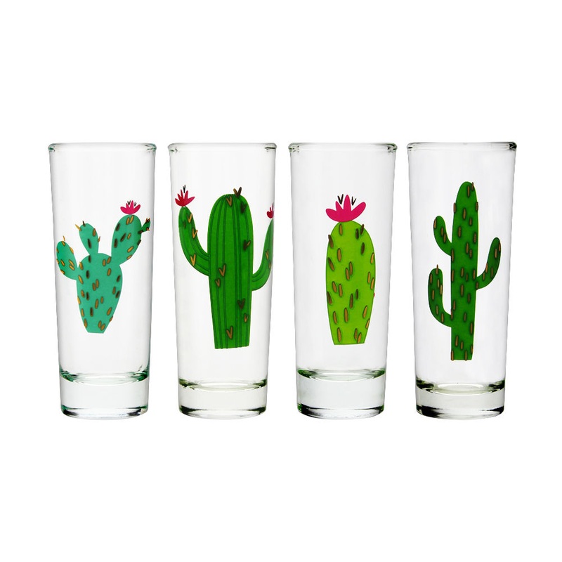 Slant Collections Cactus Shot Glasses Set of 4 – 2 oz each