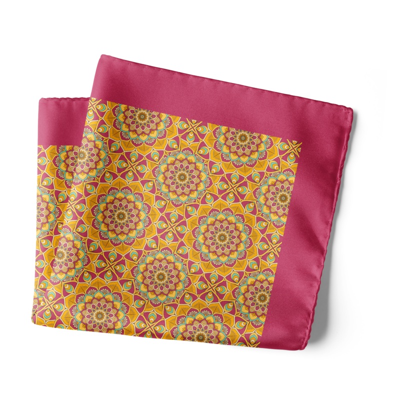 Chokore Fuschia and Orange Pocket Square – Indian at Heart line