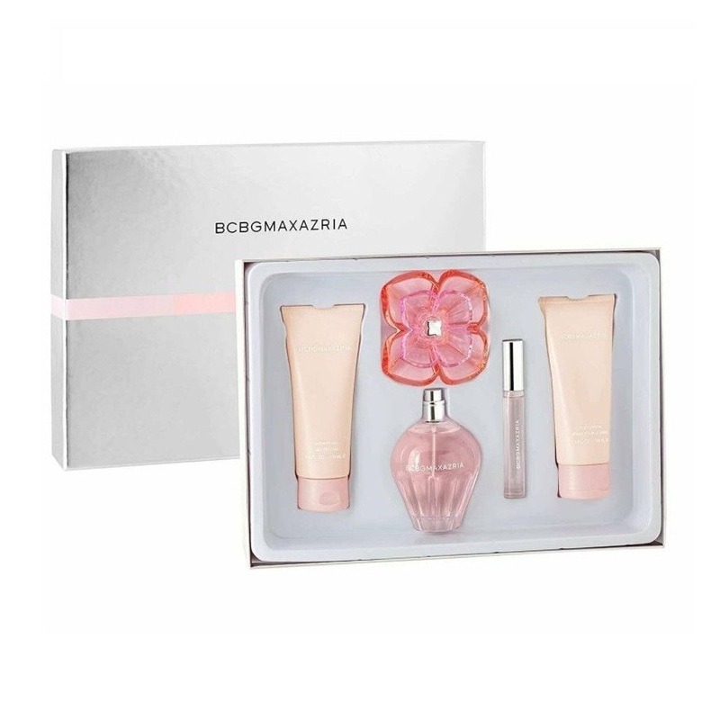 BCBG Maxazria 4PCS Gift Set – 100ML EDP Spray + 100ML Body Lotion + 100ML Shower Gel + 10ML Rollerball (Women)