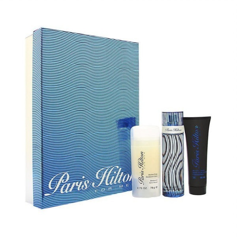 Paris Hilton Man Gift Set by Paris Hilton 4 Piece Gift Set: 3.4 Oz Eau De Cologne Spray + 3 Oz Hair & Body Wash + 2.75 Oz Alcohol Free Deodorant Stick + 0.25 Oz Mini Spray. For Men