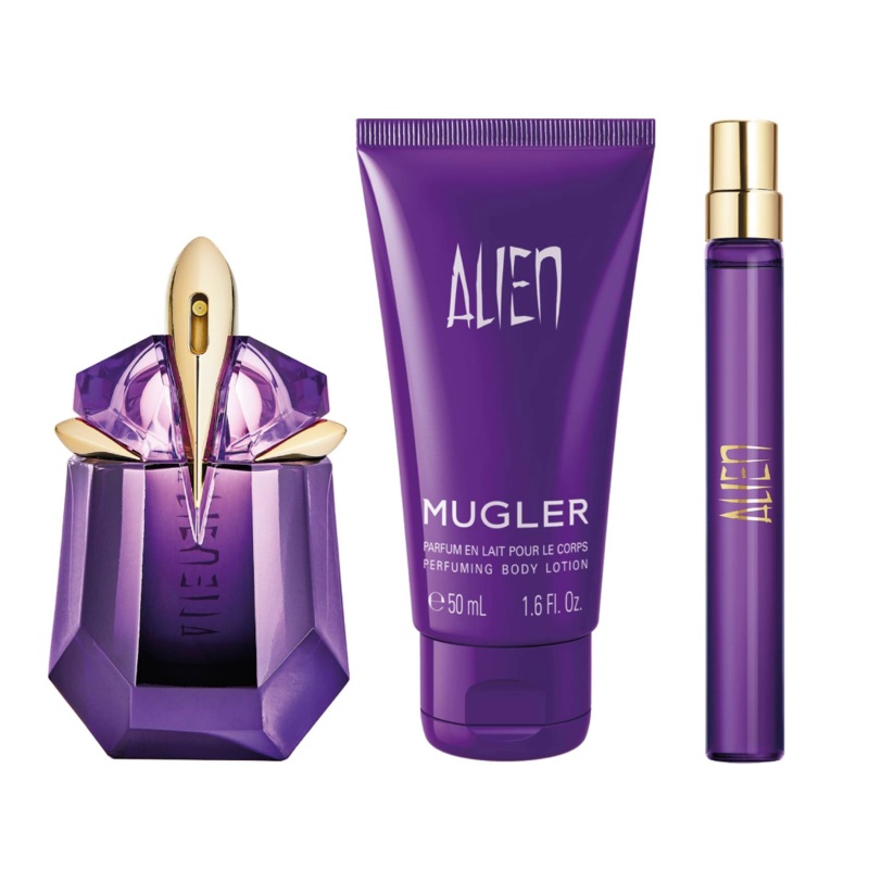 Mugler Alien 3PCS Gift Set – 30ML EDP Spray + 50ML Body Lotion + 10ML Fragrance Pen (Women)