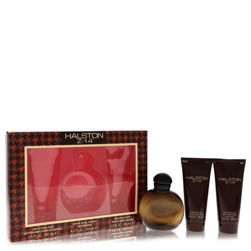 Halston Z-14 by Halston Gift Set For Men Gift Set — 4.2 oz Cologne Spray + 3.4 oz After Shave Balm + 3.4 oz Hair & Body Wash