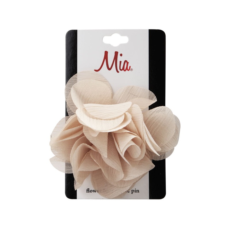 Mia 2 in 1 Flower Hair Clip & Pin – Medium Model No. 02451 – Black