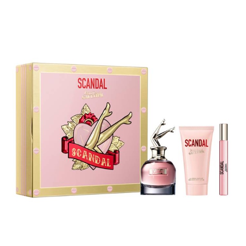 Jean Paul Gaultier Scandal Eau de Parfum Women’s Perfume Gift Set Spray (50ml) with 75ml Body Lotion + 10ml EDP
