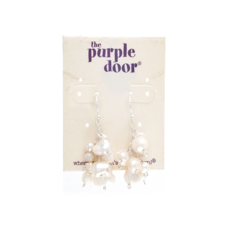 The Purple Door The Jill Dangle Earrings PDE-09-FL Chalcedony and Gold