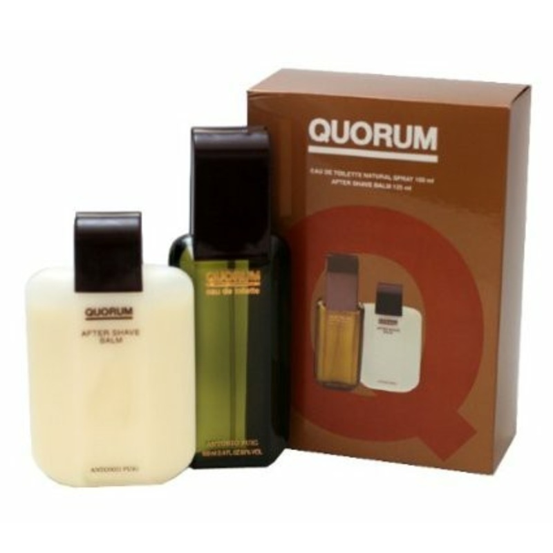 Quorum Gift Set by Antonio Puig 3 Piece Gift Set: 3.4 Oz Eau De Toilette Spray + Shower Gel + Body Wash. For Men