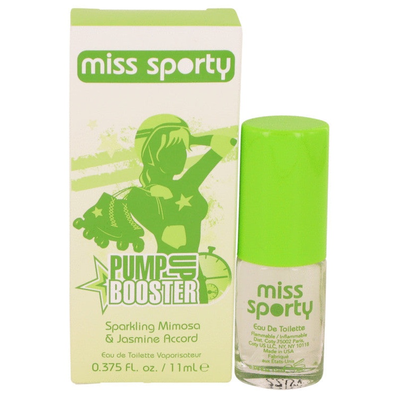Miss Sporty Pump Up Booster by Coty For Women Sparkling Mimosa & Jasmine Accord Eau De Toilette Spray .375 oz