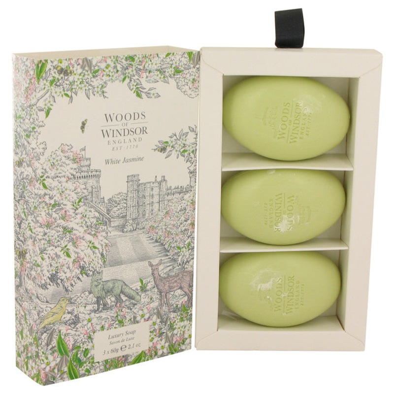 White Jasmine by Woods of Windsor For Women Three 2.1 oz Luxury Soaps 2.1 oz