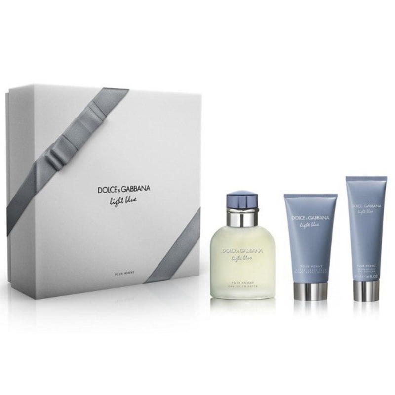Light Blue Gift Set by Dolce & Gabbana 2 Piece Gift Set: 4.2 Oz Eau De Toilette Spray + 1.0 Oz Eau De Toilette Spray. For Men