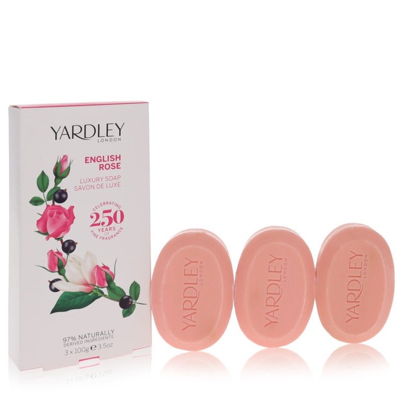 English Rose Yardley by Yardley London 3 x 3.5 oz  Luxury Soap 3.5 oz for Women – Premium Designer Fragrance