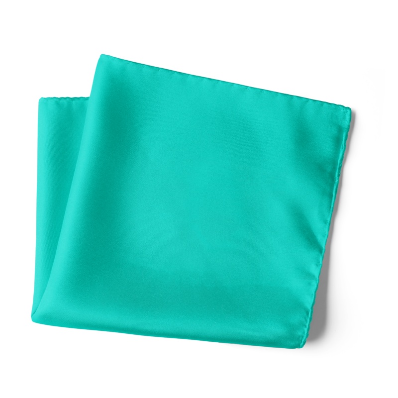 Chokore Turquoise Pure Silk Pocket Square, from the Solids Line 13.513.5