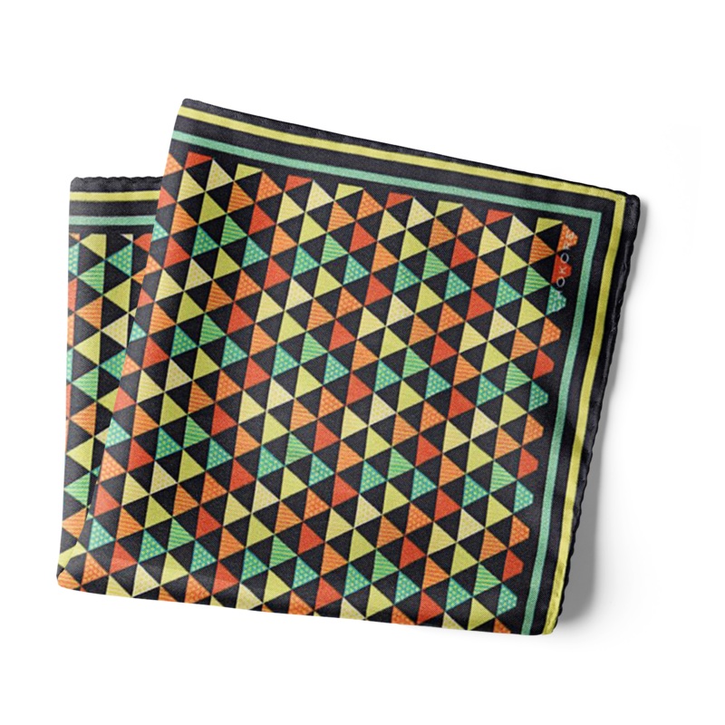 Chokore Multi-coloured Silk Pocket Square from the Plaids line 13.513.5
