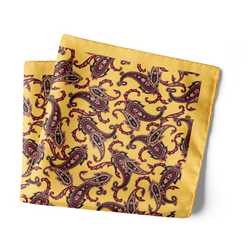 Chokore Tangerine & Burgundy Pocket Square from Indian at Heart collection 13.513.5