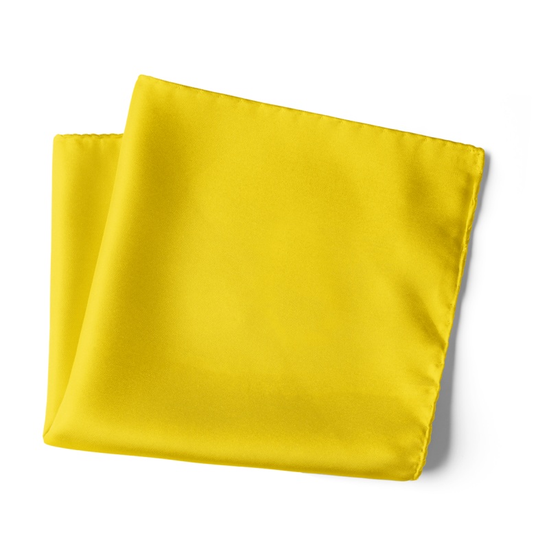 Chokore Sunshine Yellow Pocket Square, from the Solids Line 13.5 x 13.5