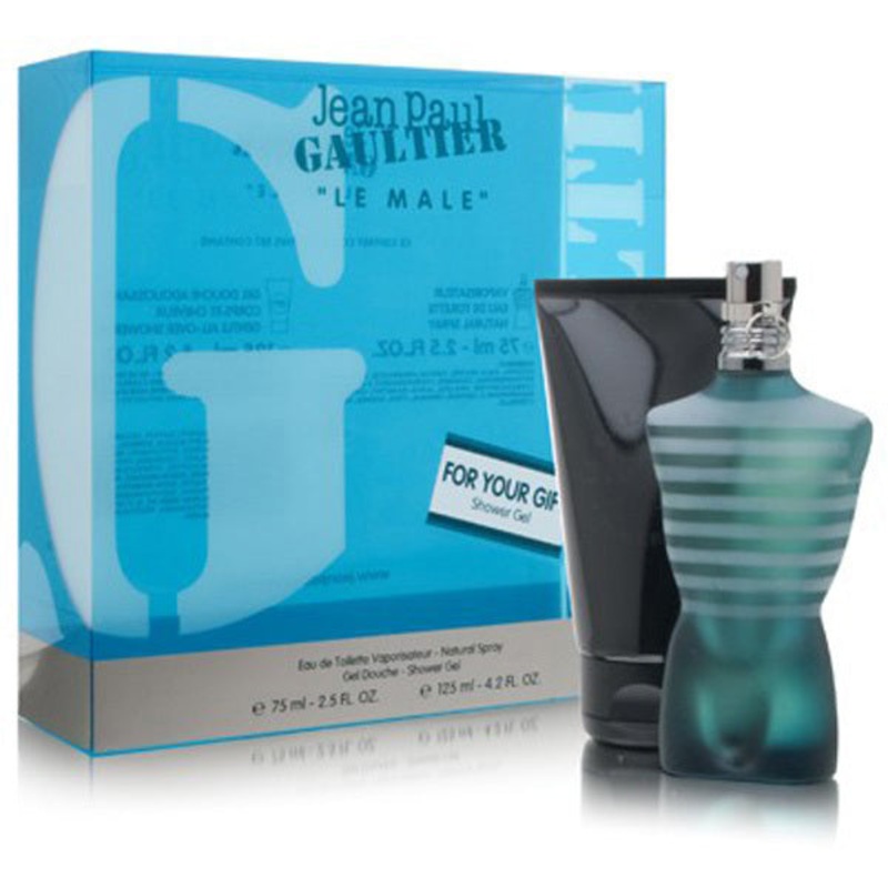 Le Male Gift Set by Jean Paul Gaultier 3 Piece Gift Set: 4.2 Oz Eau De Toilette Spray + 2.5 Oz Shower Gel + 1.0 Oz After Shave Balm. For Men